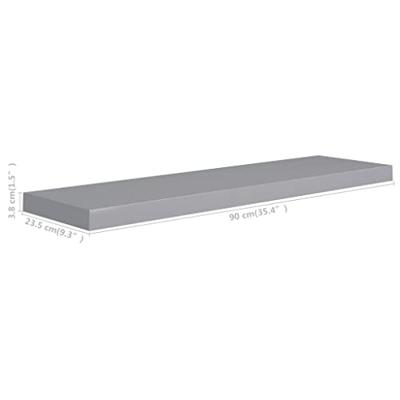 VidaXL Wandschap zwevend 90x23,5x3,8 cm mdf grijs