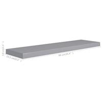VidaXL Wandschap zwevend 90x23,5x3,8 cm mdf grijs - thumbnail
