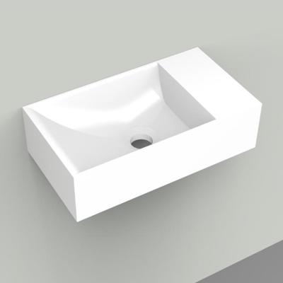 Fontein Arcqua Marble Free 40x22x12 cm Rechts Zonder Overloop en Kraangat Glanzend Wit Arcqua