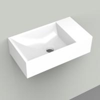 Fontein Arcqua Marble Free 40x22x12 cm Rechts Zonder Overloop en Kraangat Glanzend Wit Arcqua - thumbnail