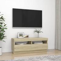 VidaXL Tv-meubel met led-verlichting 100x35x40 cm sonoma eikenkleurig - thumbnail