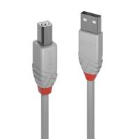 LINDY 36682 USB-kabel USB 2.0 USB-A stekker, USB-B stekker 1.00 m Grijs - thumbnail