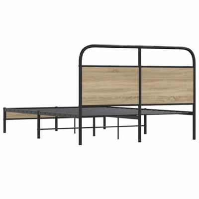 Bedframe zonder matras bewerkt hout gerookt eiken 120x190 cm