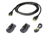 ATEN KVM Aansluitkabel [1x HDMI-stekker, USB-A 2.0 stekker, Jackplug male 3,5 mm - 1x HDMI-stekker, Jackplug male 3,5 mm, USB 2.0 bus B] 1.80 m Zwart - thumbnail