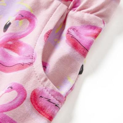 Kindershorts met trekkoord flamingozwembandprint 116 lichtroze - thumbnail