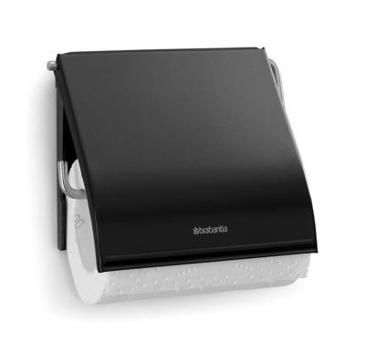 Brabantia ReNew toiletrolhouder met klep matt black