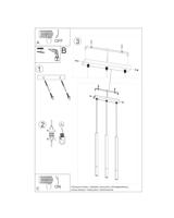 Hanglamp MOZAICA 3L zwart/goud - thumbnail