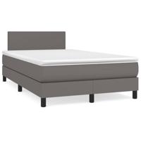 Boxspring met matras kunstleer grijs 120x200 cm - thumbnail