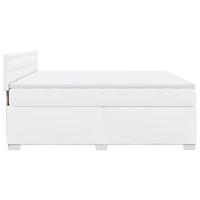 Boxspring met matras kunstleer wit 180x200 cm - thumbnail