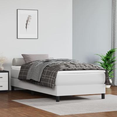 Boxspring met matras kunstleer wit 90x190 cm