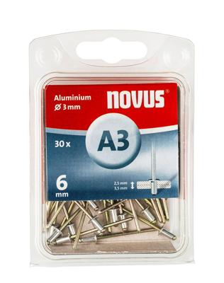 Novus Blindklinknagel A3 X 6mm | Alu SB | 30 stuks - 045-0020 045-0020