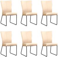 Set van 6 Taupe leren industriële eetkamerstoelen Mate - Toledo Leer Mastic (taupe leer) - thumbnail