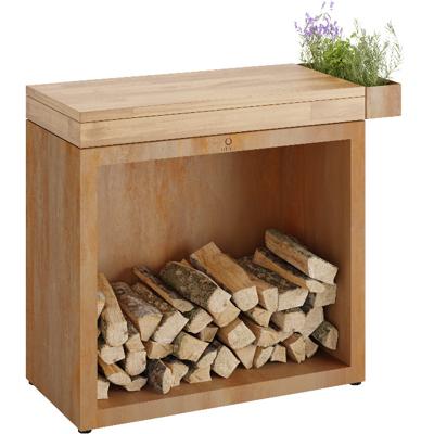 OFYR | Butcher Block Storage 90 Corten | Teak Hout OFYR | Butcher Block Storage 90 Corten | Teak Hout