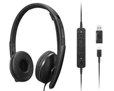Lenovo Gen 2 On Ear headset Kabel Zwart Ruisonderdrukking (microfoon)