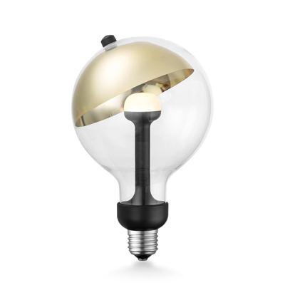 Design LED Lichtbron Move Me - Goud - G120 Sphere LED lamp - 12/12/18.6cm - Met verstelbare diffuser via magneet - geschikt voor E27 fitting - Dimbaar - 5W 400lm 2700K - warm wit licht