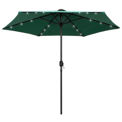 VidaXL Parasol met led-verlichting en aluminium paal 270 cm groen