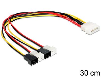Delock 83343 Kabelvoeding Molex 4-pins male > 4 x 2-pins ventilator