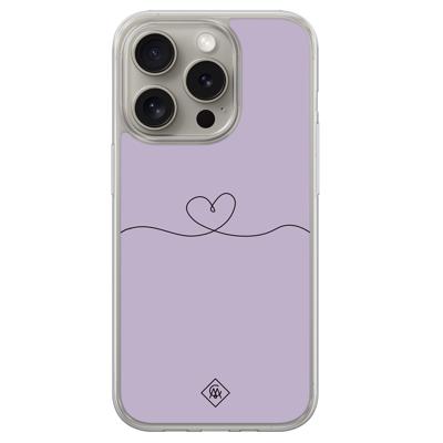 iPhone 15 Pro Max hybride hoesje - Hart lila iPhone 15 Pro Max hybride hoesje - Hart lila