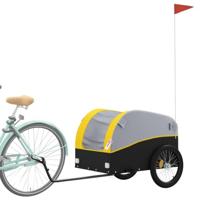 Fietstrailer 45 kg ijzer zwart en geel - thumbnail