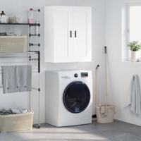 Wandkast 69,5x34x90 cm bewerkt hout wit - thumbnail