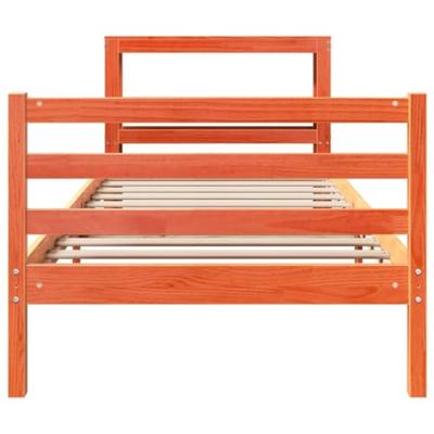 Bedframe zonder matras massief grenenhout wasbruin 100x200 cm