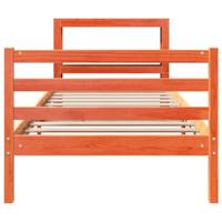 Bedframe zonder matras massief grenenhout wasbruin 100x200 cm - thumbnail