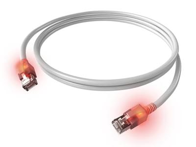 EasyLan S/FTP DualBoot® LED Kabel Cat.6A (Class EA), LSOH, wit, 0,5 m - thumbnail