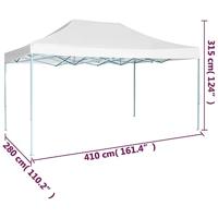 Partytent inklapbaar 3x4 m staal wit - thumbnail