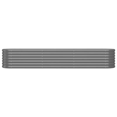 VidaXL Plantenbak 224x40x36 cm gegalvaniseerd staal grijs