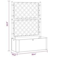 VidaXL Plantenbak hoog met latwerk en zelfbewateringssysteem mokka - thumbnail