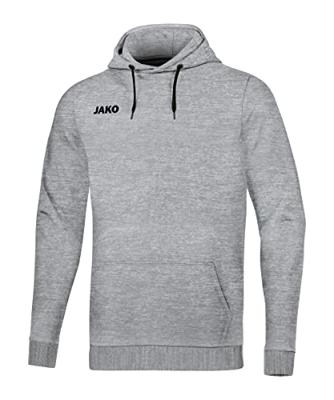 JAKO 6765 Sweater Met Kap Base - Lichtgrijs Gemeleerd - M JAKO 6765 Sweater Met Kap Base - Lichtgrijs Gemeleerd - M
