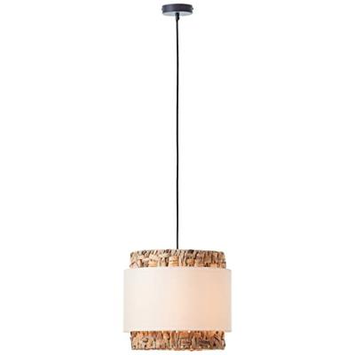 Brilliant HanglampWaterlilly rotan met witte stof - 99826/09