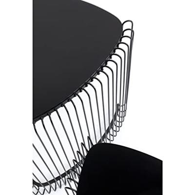 Kare Design Wire Bijzettafel Triangle - Set Van 2 - Zwart Met Glas