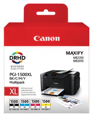 Inktcartridge Canon PGI-1500XL zwart + kleur Inktcartridge Canon PGI-1500XL zwart + kleur