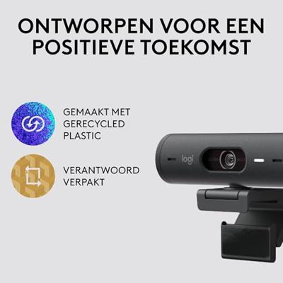 Logitech Brio 500 Full HD-webcam Klemhouder, Stereomicrofoon, Geïntegreerd afdekpaneel Logitech Brio 500 Full HD-webcam Klemhouder, Stereomicrofoon, Geïntegreerd afdekpaneel