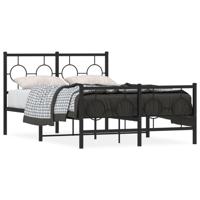 Bedframe met hoofd- en voeteneinde metaal zwart 120x200 cm - thumbnail