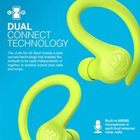 JLab Go Air Sport Hoofdtelefoon Bluetooth, True Wireless oordopjes, bluetooth draadloze koptelefoon - Running Oortelefoon, IP55 Zweetbestendig, 32+ Uur Speeltijd - In Ear Hoofdtelefoon, Geel - thumbnail