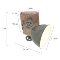 Steinhauer Retro wandlampGearwood retro groen met houtbruin - 7968G - thumbnail