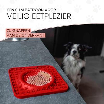 Eat Slow Live Longer Lick Mat Wave Red