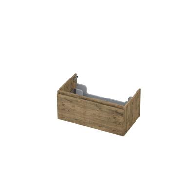 INK - Onderkast 1 Lade Greeploos met Houten Keerlijst - 800x450x350 Mm - Naturel Eiken