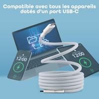 T'nB - Magnetische USB C naar USB C-kabel, snel opladen 60 W, magnetische nylon mantel en knoopbescherming, lengte 1,5 m, compatibel met Apple iPhone 15/15 Pro / 15 Pro Max / 16/16 Pro / 16 Pro Max - - thumbnail