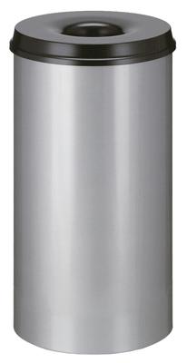 V-Part prullenbak zelfdovend 50 l zilverkleurig en zwart