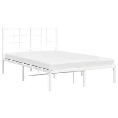 Bedframe met hoofdbord metaal wit 120x200 cm