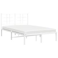 Bedframe met hoofdbord metaal wit 120x200 cm - thumbnail