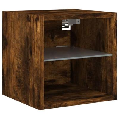 8-delige tv-wandmeubelset met LED bewerkt hout gerookt eiken
