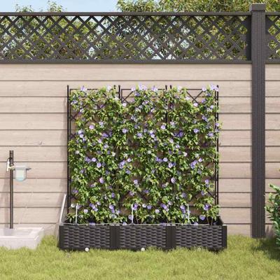 Tuin Bloempot 3 pcs Zwart Staal