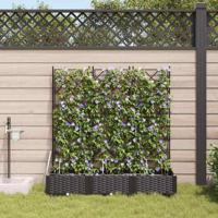 Tuin Bloempot 3 pcs Zwart Staal - thumbnail