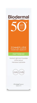 Biodermal Zonnefluïde Gezicht - Matterend SPF50+