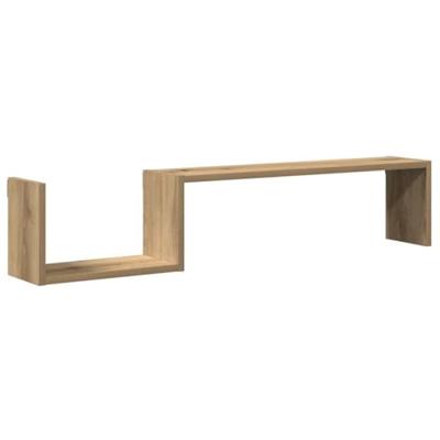 Wandschappen 2 st 100x15x20 cm bewerkt hout artisanaal eiken