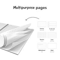 MOYU Uitwisbaar notitieboek - hardcover a5 - flower vibes - thumbnail